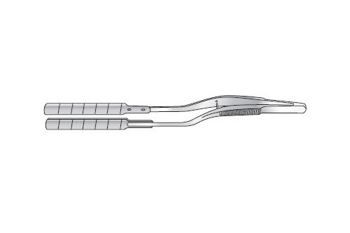 Scoville spatula forceps with depth marking lines on blades