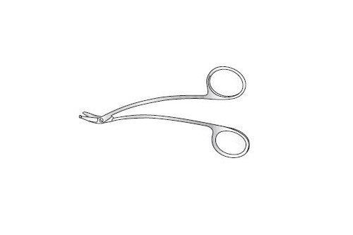 Schmieden (taylor) dural scissors, angled, probe-pointed under blade