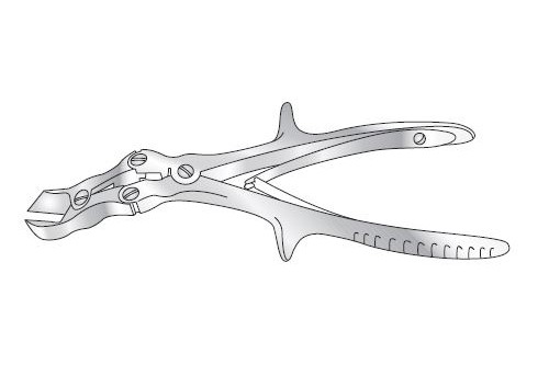 Swedish pattern laminectomy shears, double crank, compound action