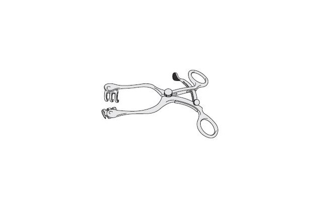 Cairns scalp retractor, curved, self retaining, swivel blades