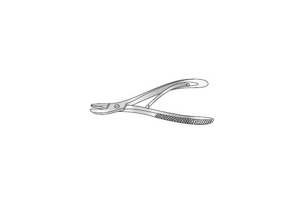 Cairns rongeur, fine jaws, angled on flat, serrated jaws, curved handles