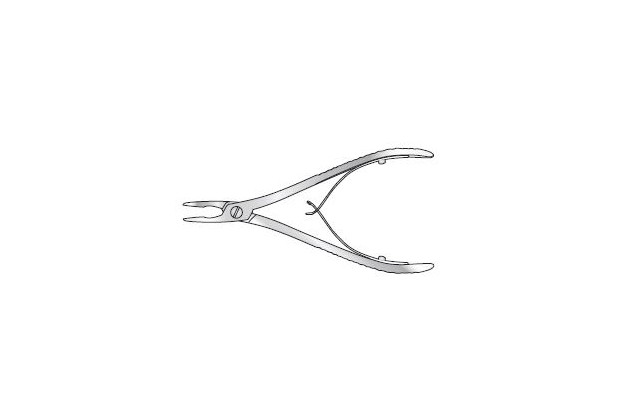 Glasgow pattern rongeur, slightly curved on flat, screw joint