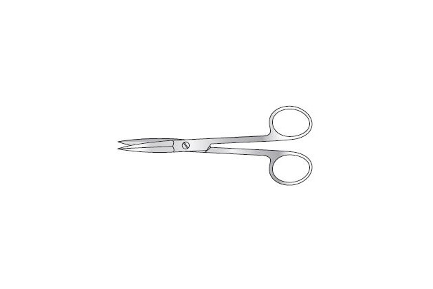 SCISSOR FOR PLASTIC AND ORAL curved, sharp points
